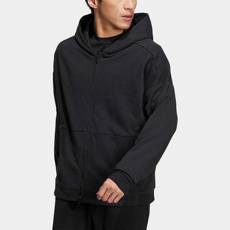 adidas Толстовки Мужские Черные С Капюшоном Умеренный Кардиган HD0079