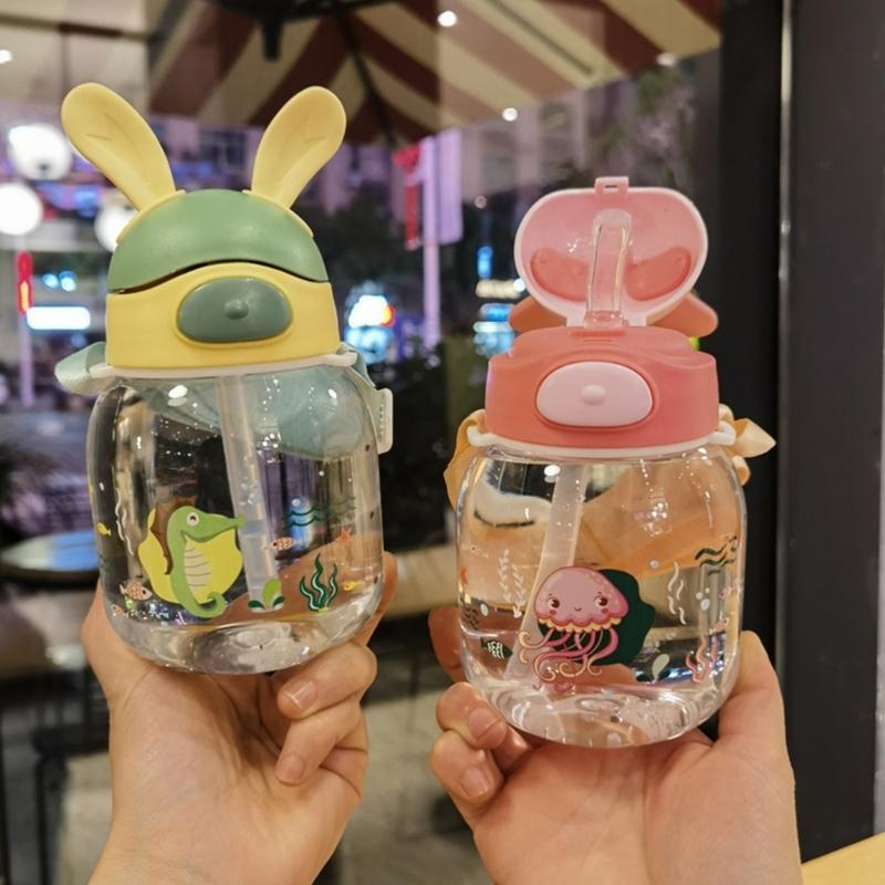 Bpas Frees Childrens Rabbit Figure Design Drinking Bottle With Carry Handle And Simple to clean Drinking Lip