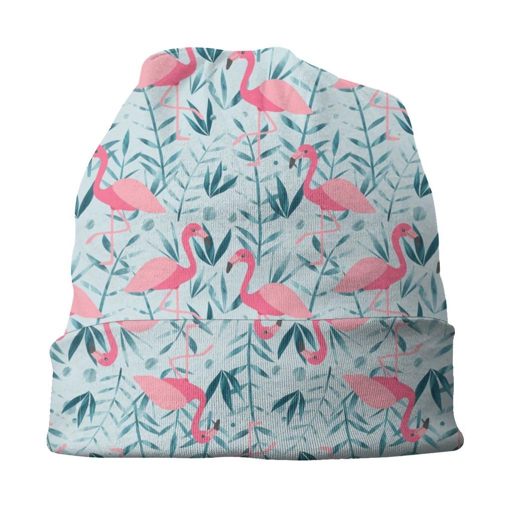 Фламинго, птица, цветы, объемная шапка унисекс, женская унисекс, крутая зимняя теплая шапка Skullies, шапки для взрослых, вязаная шапка-капюшон
