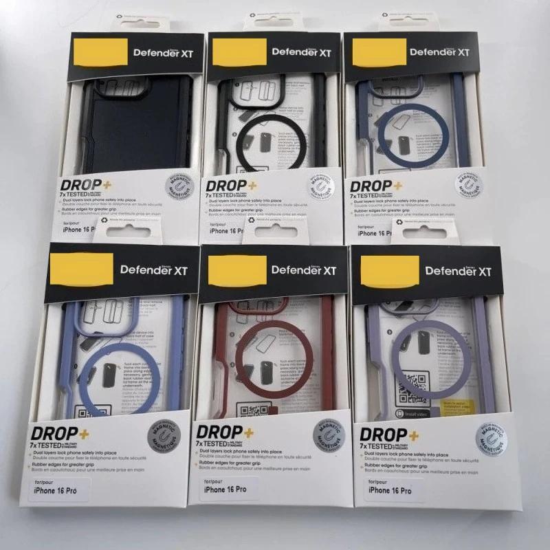 Прозрачный противоударный чехол Defender Series XT для MagSafe для iPhone 17 Pro Max Air 15 14 Plus Оригинальная прозрачная накладка Ott box