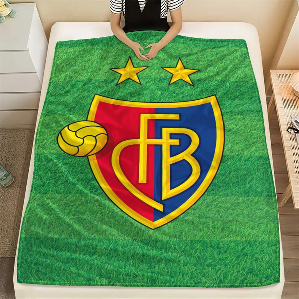1Pc FC Basel Print Flannel Blanket High Quality Warm Comfortable Cover for All Seasons Perfect for Gifts Home Decor