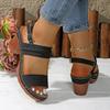 Fashion Women's Back Strap High Heels Sandals 2025 Summer Chunky Platform Gladiator Sandals Woman Plus Size Vacation Casual Beach Shoes