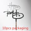 10 Pcs 36 Styles Happy Birthday Cake Topper Pink Gold Acrylic Cake Toppers Baby Shower Cake Birthday Party Cake Flag Decorations