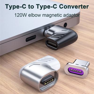 Магнитный адаптер Type-C Pd120W, преобразователь заряда, алюминиевый USB C USB 6A для компьютерных аксессуаров Type-C