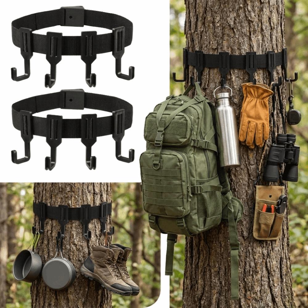 Woven Webbing Gear Hanging Hook Multi-Hooks Hunting Gear Hanger Outdoor Gear Storage