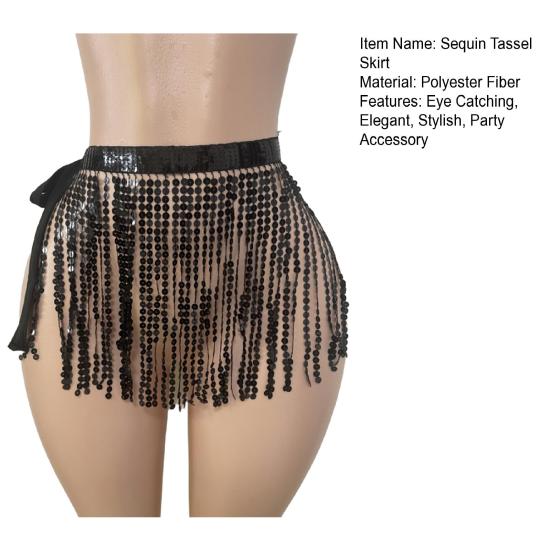 Юбка с пайетками и кисточками, блестящая мини-юбка для танца живота, бахрома, шарф на бедра для рейв-фестиваля, клубная одежда, костюм для выступлений на вечеринке