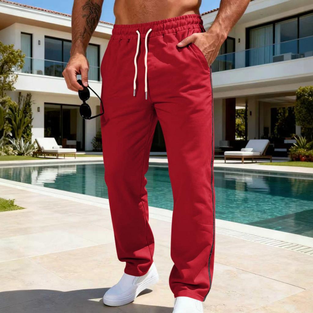 Mens Sweatpants Sild Stripe Elastic Waist Drawstring Running Jogging Sweatpants Athletic Workout Pants
