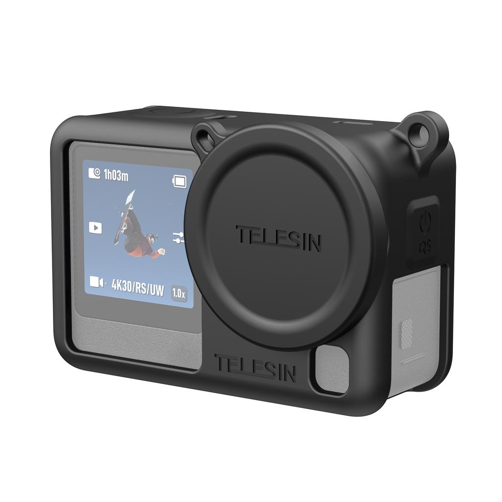 Силиконовый защитный чехол TELESIN для DJI OSMO Action 6, крышка объектива, противоударный чехол для камеры для DJI Action 6 с ремешком для руки