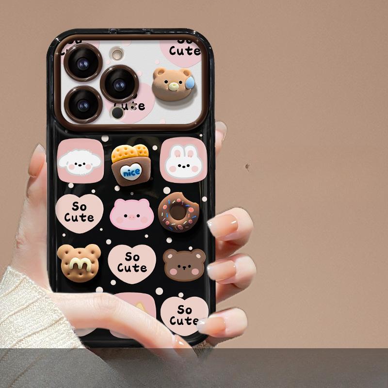 Подвеска в виде куклы-медведя, подходящая для мобильного телефона Apple 15, чехла для iPhone 13 Pro Flip Mirror XSmax, симпатичная