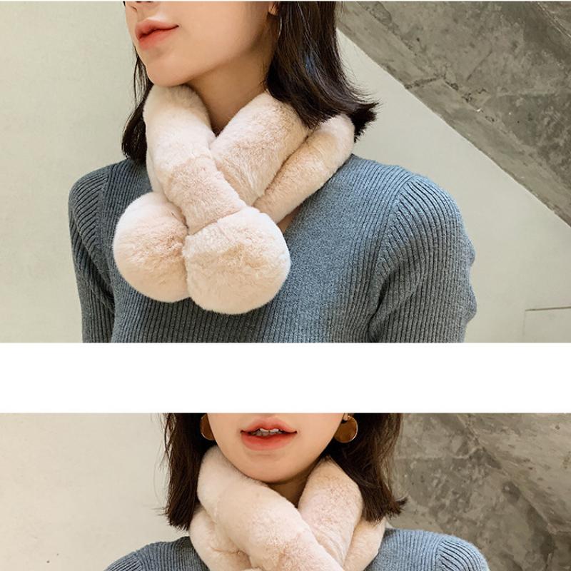 Шарф из натуральной шерсти кролика Рекс с большим комком шерсти, женский осенне-зимний теплый утолщенный мех из натуральной шерсти, шарф, женский шейный платок, детский Tide