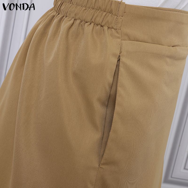 VONDA Элегантные женские повседневные длинные юбки с эластичной спинкой и перекрестным передом