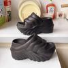 9 Cm Height Increase Slipper Women's Chunky Wedged Shoes Woman High Platform Solid Slides Punk Slipper Gothic Mules Beach Shoes