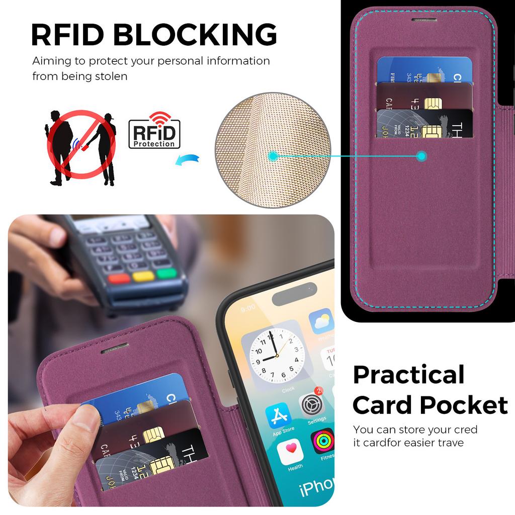 Подходит для iPhone17 ProMax Магнитный чехол для мобильного телефона с защелкой Вращающийся кронштейн Apple 16 Чехол-книжка из кожи Защита 15