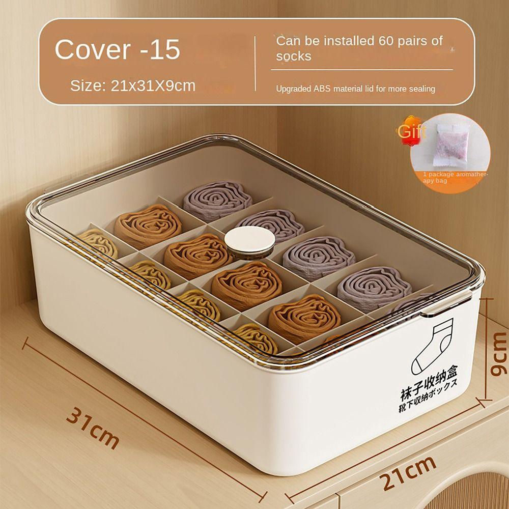 С крышкой Ящик для хранения нижнего белья 10/15 ячеек Ящик для хранения одежды трусы носки органайзер для дома