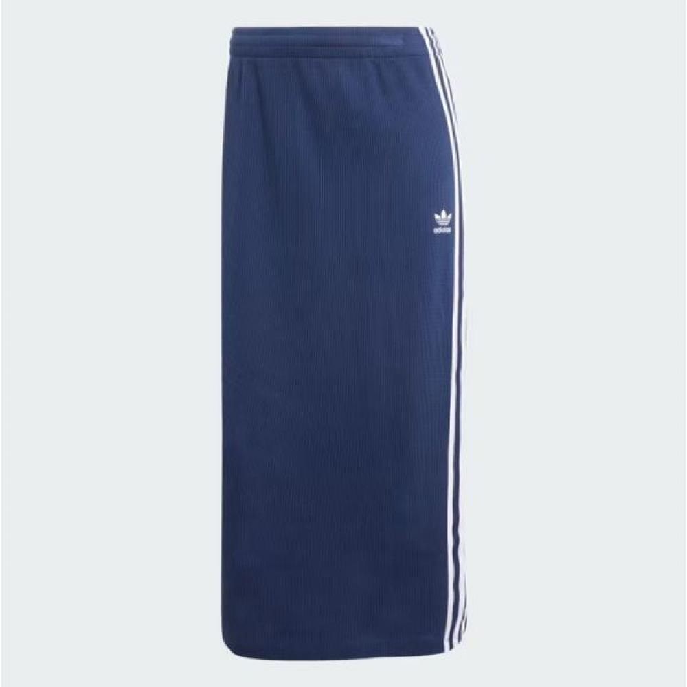 Adidas Оригинальная женская трикотажная юбка S, оригинальная ребристая юбка AdidaS, темно-синяя
