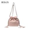 Women's Bundle Shoulder Messenger Bag, Versatile Fashion Diamond Chain Bucket Bag