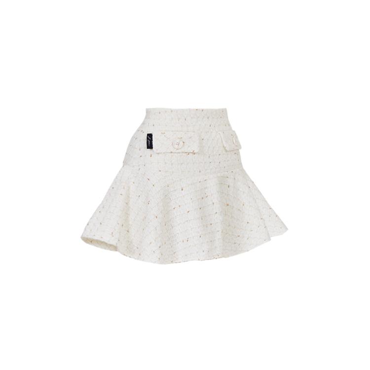 J.JANE Tweed Flower Skirt (White)