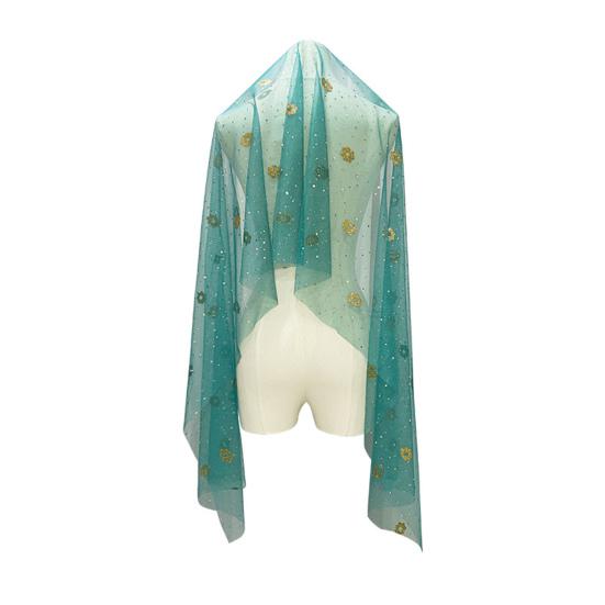 Индийский танец вуаль сетка с горячим тиснением цветы костюм реквизит взрослые дети многоразовые выступления фестивали вечеринки взрослый костюм вуаль