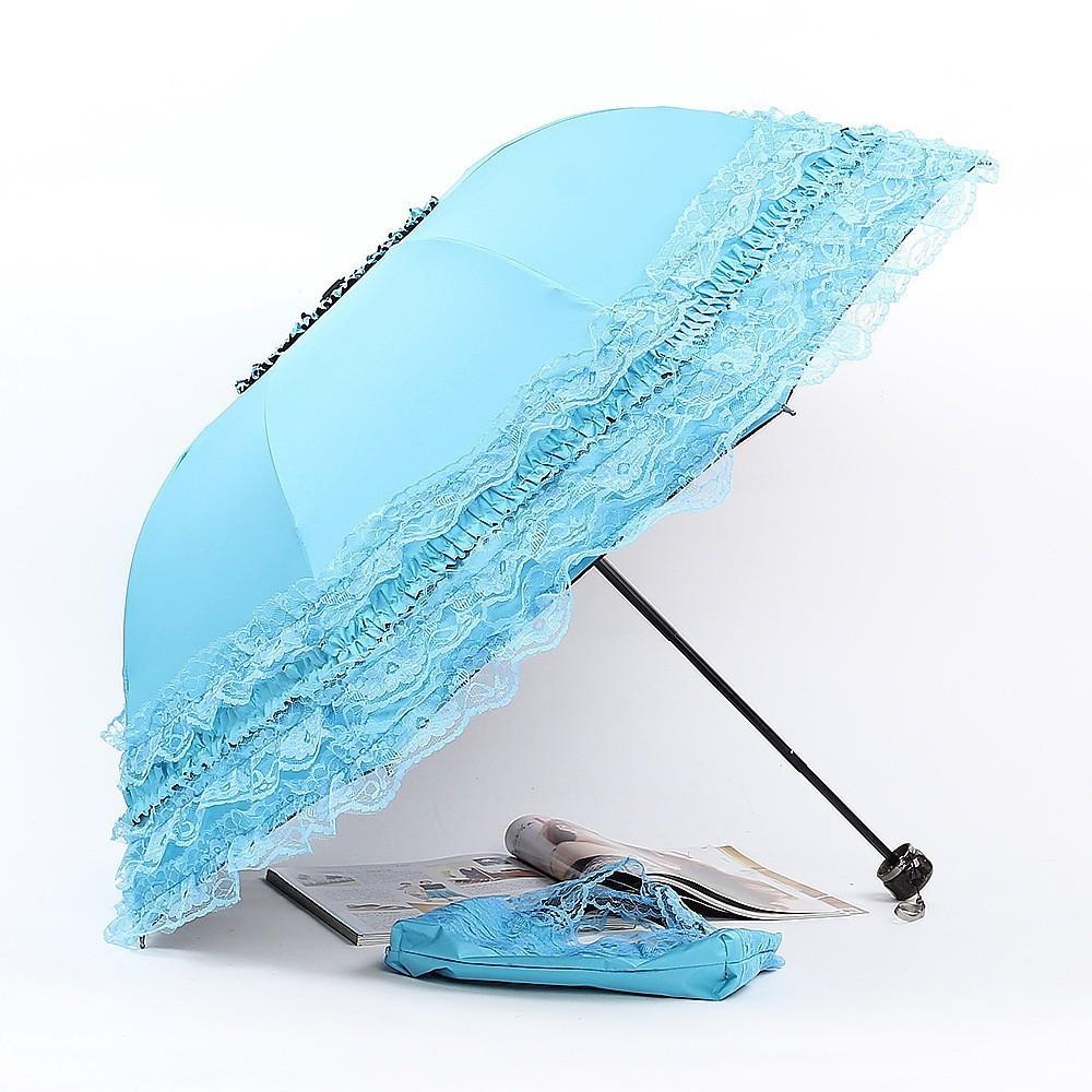 Lace Sun Umbrella Anti UV Protection Thickened Black Glue Sun Rain Dual Use Sunshade Portable Umbrella Princess Female Parasol