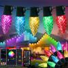 Рождественские огни для улицы, 100 светодиодов RGB C9, Умное приложение и пульт ДУ