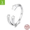 New Star Open Ring 925 Sterling Silver Plain Ring Ring
