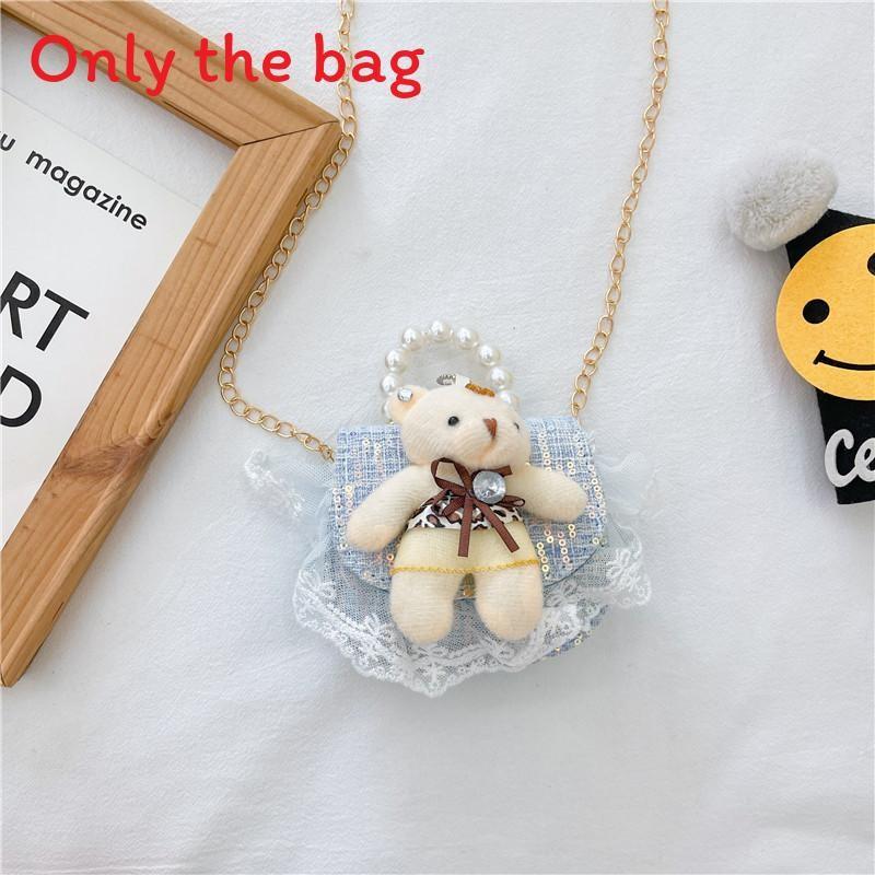 Bag Crossbody Kid With Pearl Handle And Flower Bear Rabbit Decoration