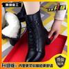 New Soft Leather Thickened White Hair Warm Martin Boots Pointed Thick Heel Temperament Versatile Comfortable Cotton Boots Women