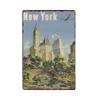 New York Metal Posters Vintage Tin Sign USA Flag Bar Pub Club Toilet Wall Decor Home Plate Retro Plaques 20x30 Cm