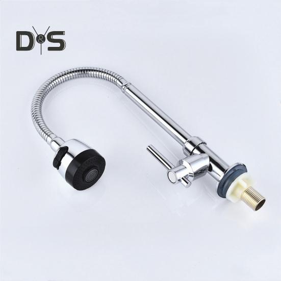 Смеситель для кухонной мойки, вращающийся на 360 градусов, универсальный, простой в установке, с одним отверстием и одной ручкой, для холодной воды, кухонный кран