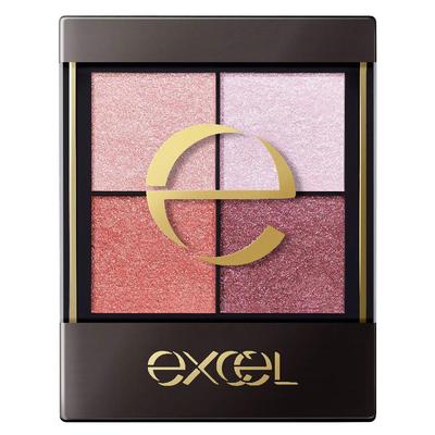 Excel Real Close Shadow CS07 (Цветочная заколка) Палетка теней для век, Палетка теней для век из 4 цветов, 3 текстуры (Глянец, Блеск, Матовый)