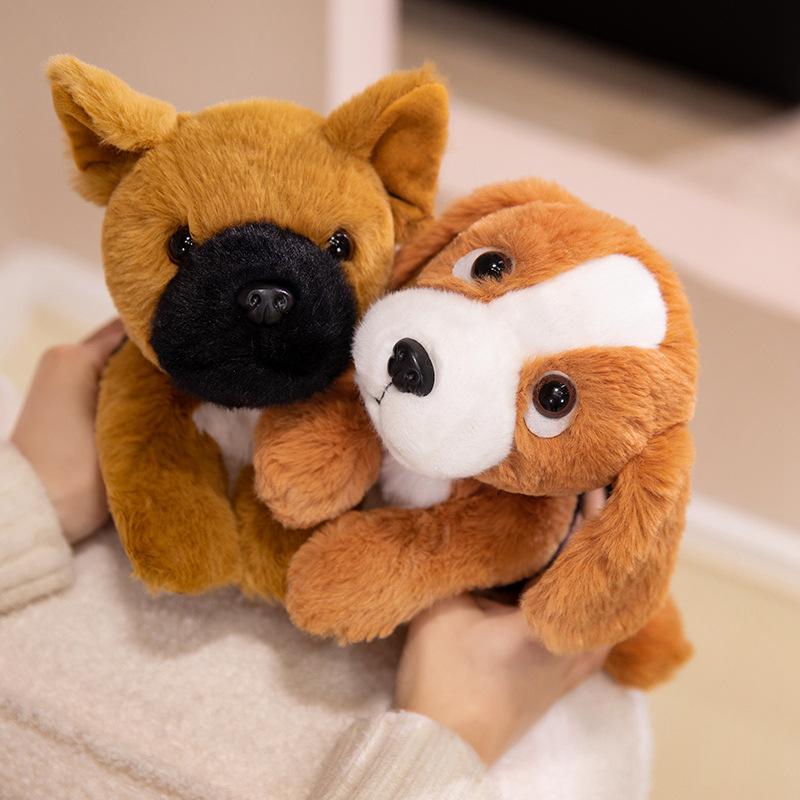 Милая имитация куклы корги хаски, плюшевая игрушка, кукла щенка собаки, кукла бульдога, детская тряпичная кукла