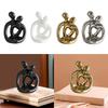 Abstract Couple Figurine Tealight Candle Holder Desktop Decoration Multipurpose for Bathroom Anniversary Gift 9x7.5x12cm
