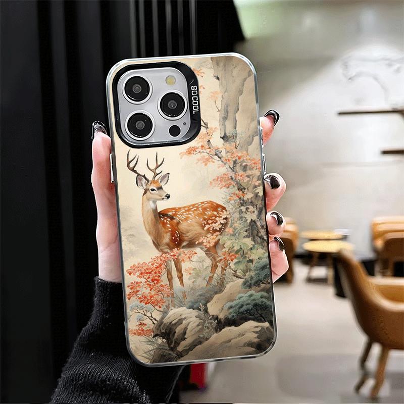 Мягкий чехол для телефона с изображением оленя сика для iPhone 15 16 17 Pro Max 17Air 16E 14 Plus 13 12 Mini, противоударная задняя крышка
