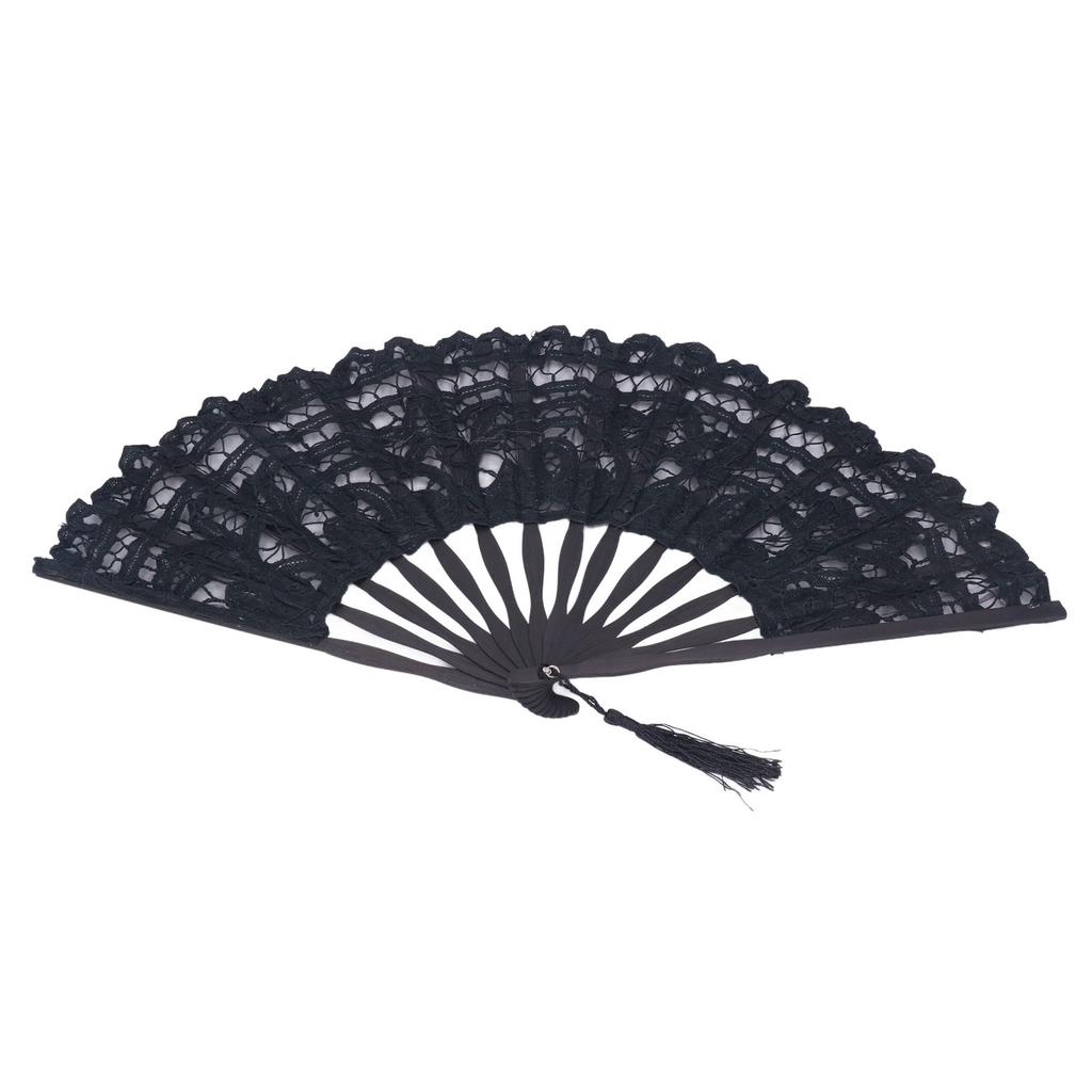 Складной веер Hallow Lace Bamboo Bones Vintage Style Hand Fan с кисточкой для одежды для выступлений