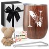 Name Tumbler Birthday Present for Women Bear Towel Thermal Name Engraving Stainless Steel Mug with Lid Popular Female Wedding Anniversary Greeting