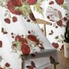 Bouquets Of Roses And Butterflies Sheer Curtains For Living Room Window Transparent Voile Tulle Curtain Bedroom Drapes