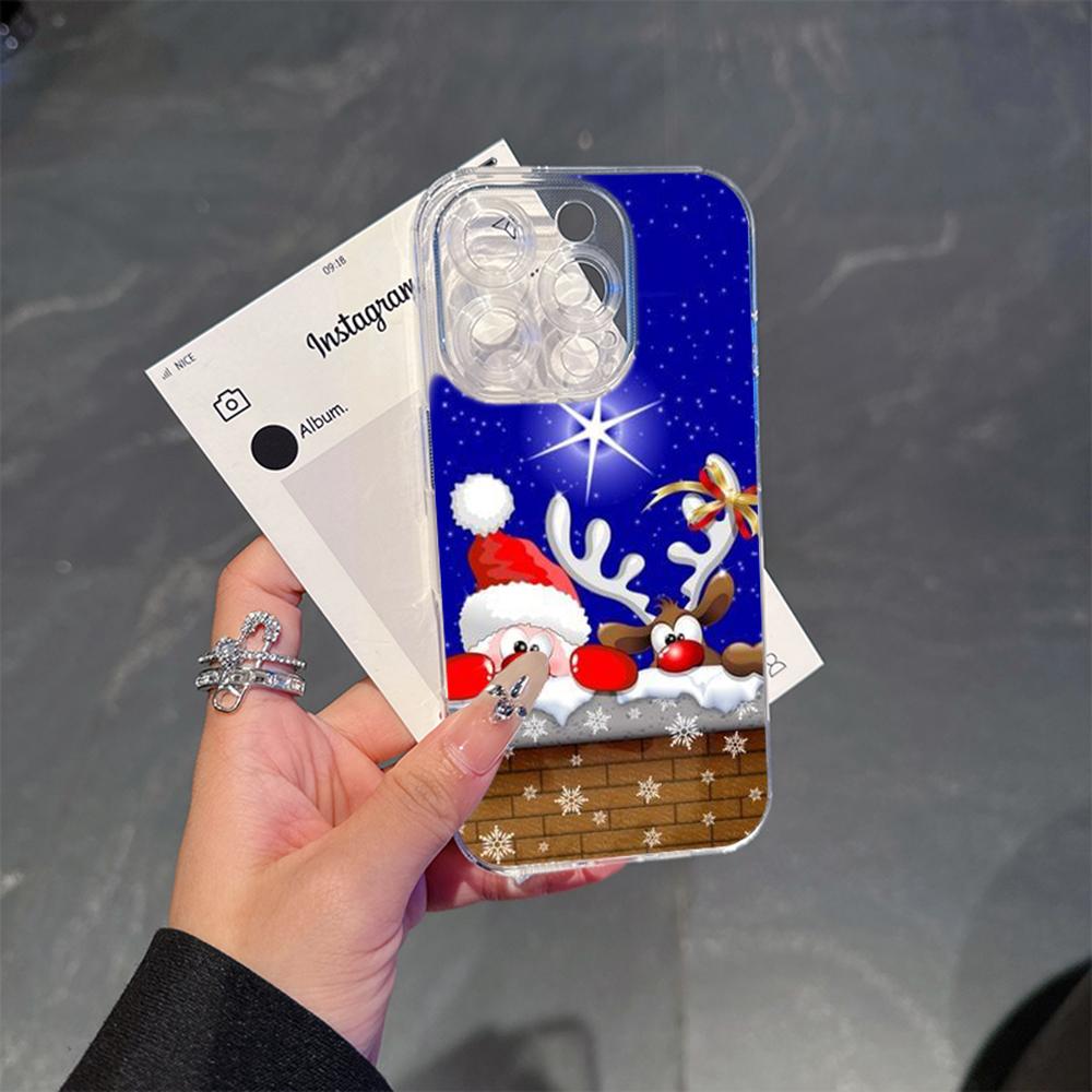 Ae111 Merry Christmas design Magsafe Transparent Cases для Samsung S23 S24 Ultra S20 S21 FE iPhone 16 13 Pro Max Magnetic Wireless Charge Back Cover