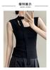 2025 Autumn/Winter New Fashionable Style French U-neck Sleeveless Tank Top Knitted Shirt Women's Age Reducing Tank Top Interior Bottom