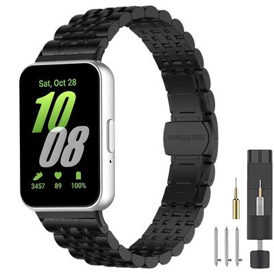 Ремешок из нержавеющей стали для Samsung Galaxy Fit 3, металлический браслет, роскошный деловой ремешок для Samsung Galaxy Fit3 SM-R390, аксессуары