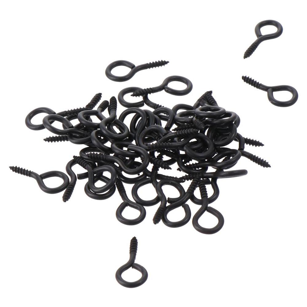 50 шт. черные металлические крючки с ушком оцинкованные винтовые крючки кольцо 1'' винтовые петли для подвешивания в помещении и на улице