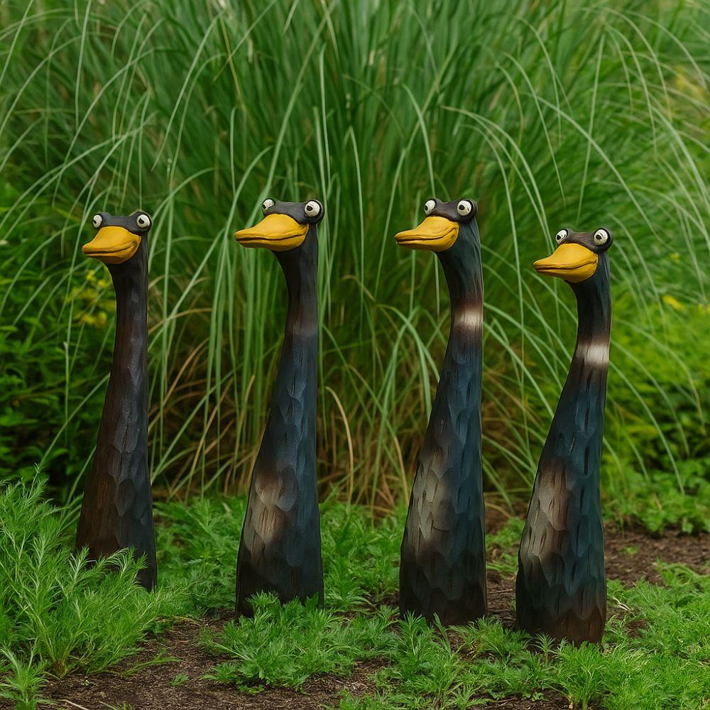 Resin Crafts Duck Goose Ornaments Weatherproof Animal Statues  Patio Decor
