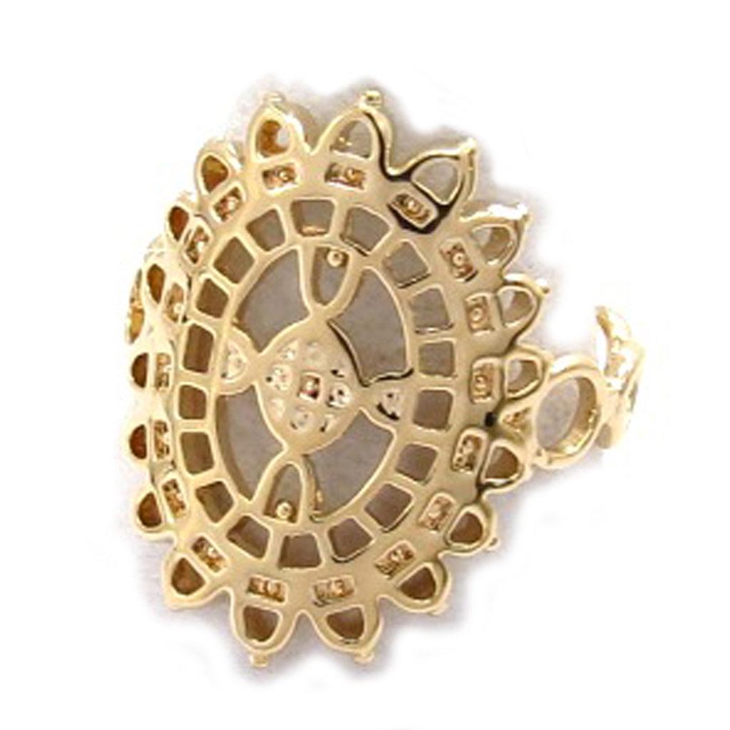 Позолоченное кольцо "Хореография" золото - 20x16 мм