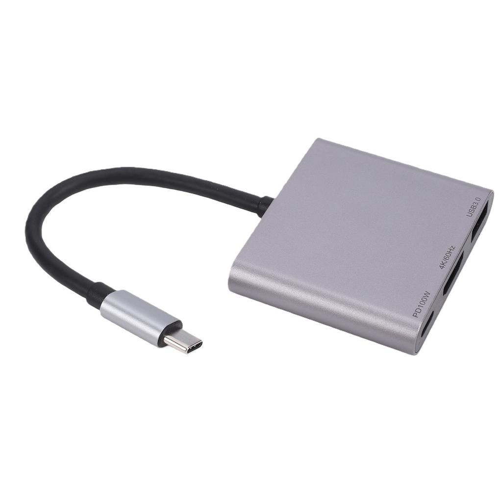 3-в-1 USB-C концентратор, подходит для AR-очков XREAL One, многопортовый адаптер, док-станция, поддержка быстрой зарядки PD 100 Вт, 4K 60 Гц