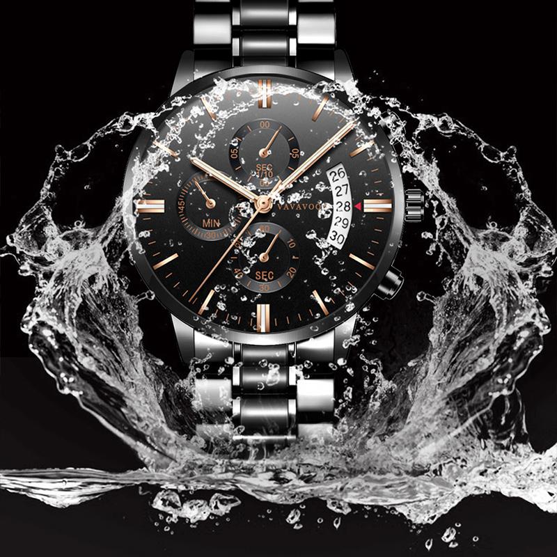 VA VA VOOM Мужские часы из нержавеющей стали, роскошные лучшие брендовые модные повседневные деловые кварцевые наручные часы Relogio Masculino, часы с деловым календарем