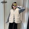 Двусторонняя жилетка из овчины в стиле MJ