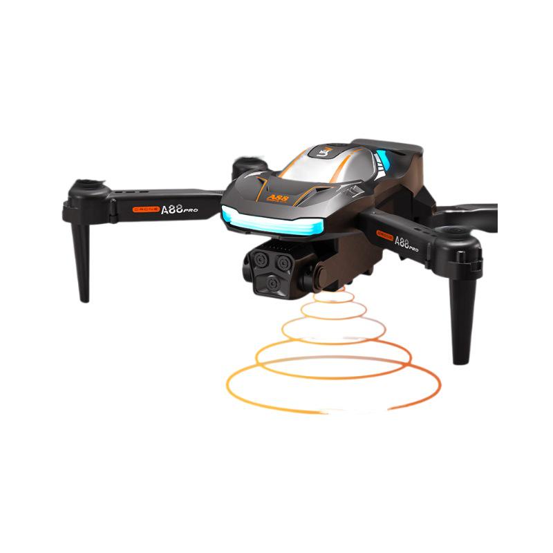 Дрон A88 с 8K HD тройными камерами, пультом дистанционного управления, оптическим потоком и разноцветными огнями D Stream