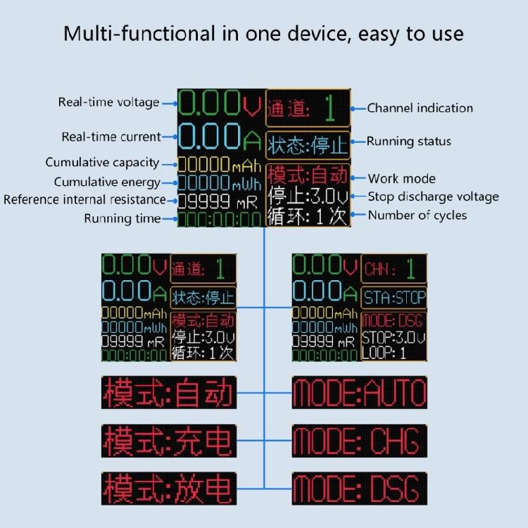 4-канальное оборудование для тестирования аккумуляторов для измерения емкости и внутреннего сопротивления 18650, 9 автоматических циклов заряда