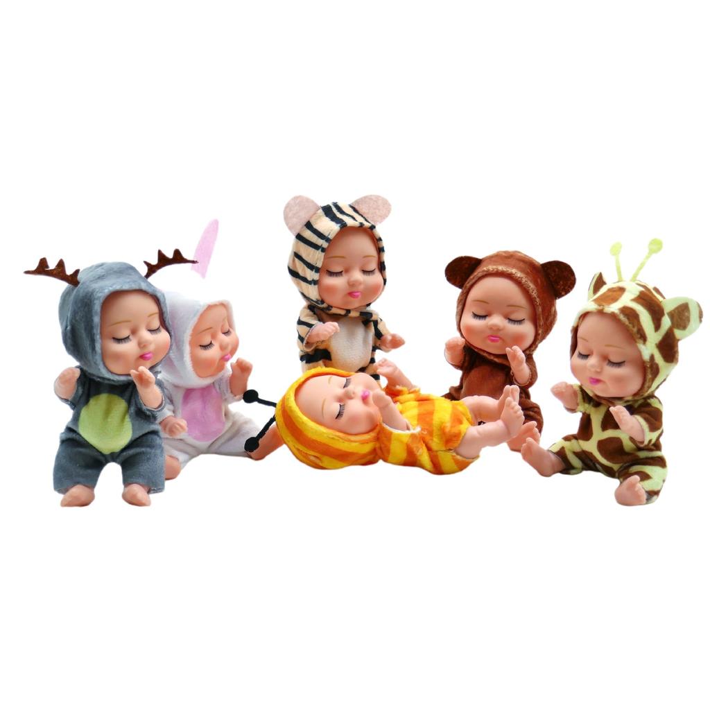 5-дюймовая спящая кукла-младенец в костюме животного - 13 см BJD Reborn Simulation Doll