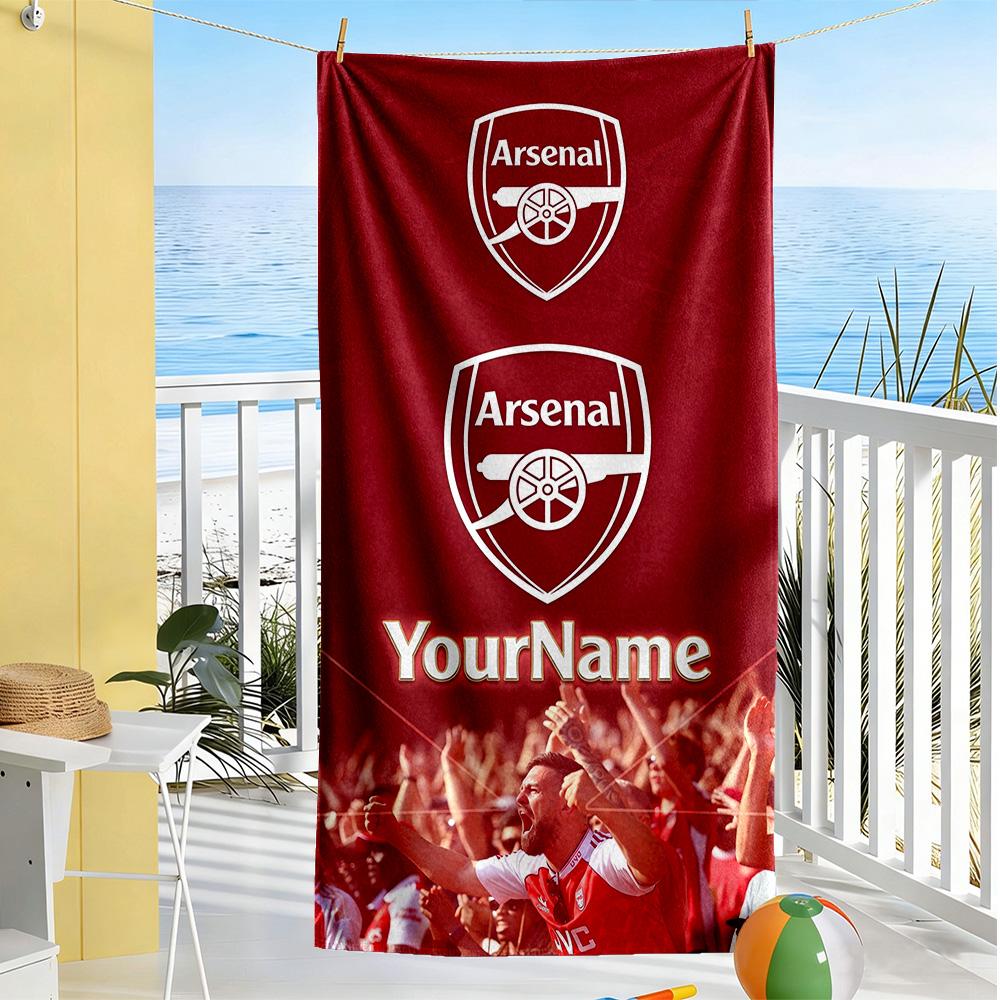 Arsenal Customize Your Name Beach Towel Quick-Dry Soft Microfiber Portable for SwimmingBeachCamping Travel Beach AccessoriesGym