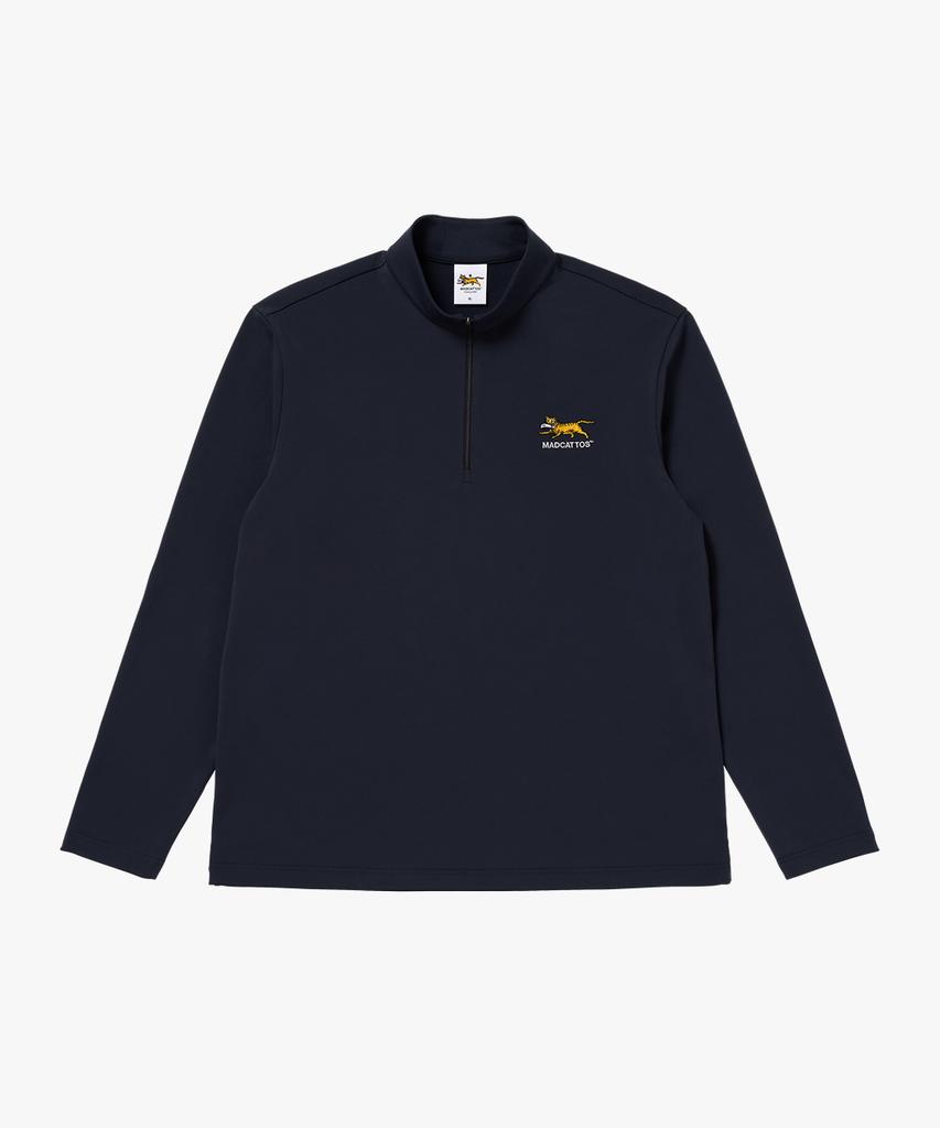 MADCATTOS COUNTRY CLUB Mcc Half Zip Up T-Shirt-Navy